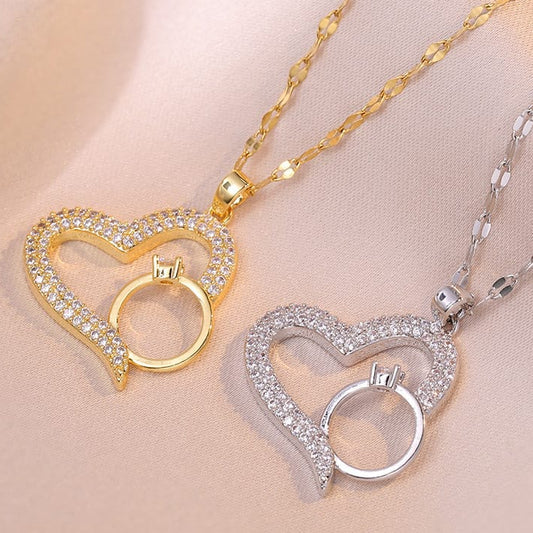 Korean Heart Locket With Ring – Elegant