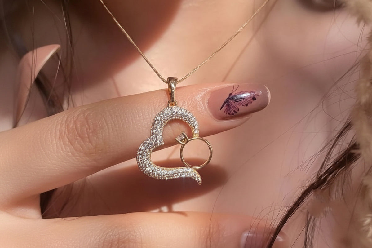 Korean Heart Locket With Ring – Elegant