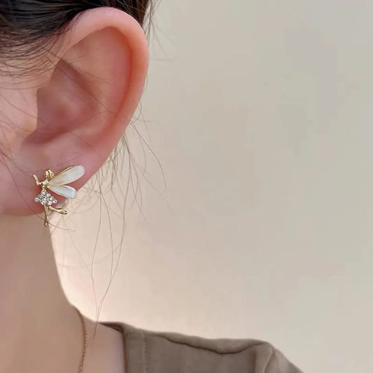 Korean-Style Fairy Stud Earrings - Jewelry Product Designed For Styling And Daily Outfit Routine - Golden