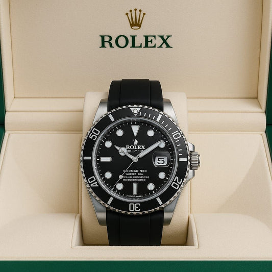 Premium Silicone Strap Submariner Style Rolex Watch Durable Elegant Comfortable Reliable Best Quality Practical Choice For Men’s Fashion And Daily Wear |Black