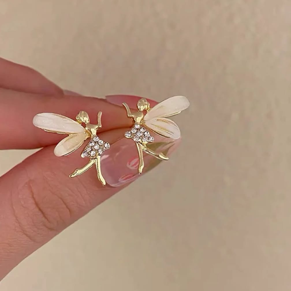Korean-Style Fairy Stud Earrings - Jewelry Product Designed For Styling And Daily Outfit Routine - Golden