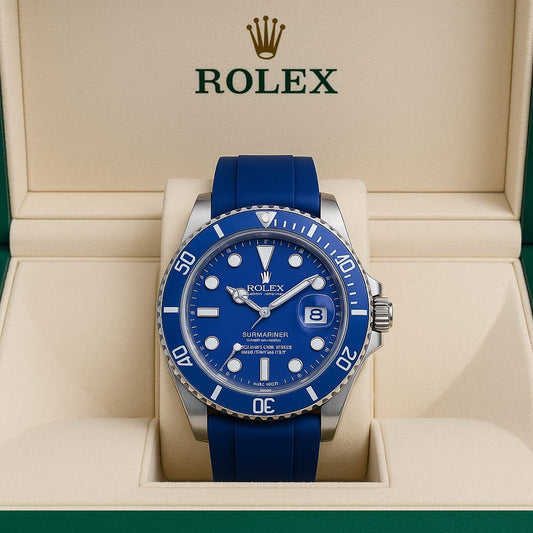 Premium Silicone Strap Submariner Style Rolex Watch Durable Elegant Comfortable Reliable Best Quality Practical Choice For Men’s Fashion And Daily Wear |Black
