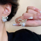 🌸💎⭐Bow Knot Pearl Earrings with Zircon – Korean Style (PJX-113)⭐💎🌸